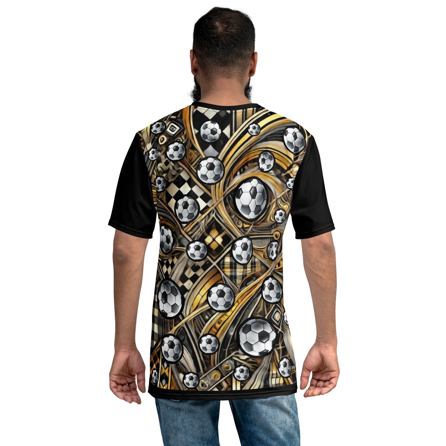 'Gold Soccer Express' All-Over-Print Polyester Men's Short Sleeve Soccer Shirt