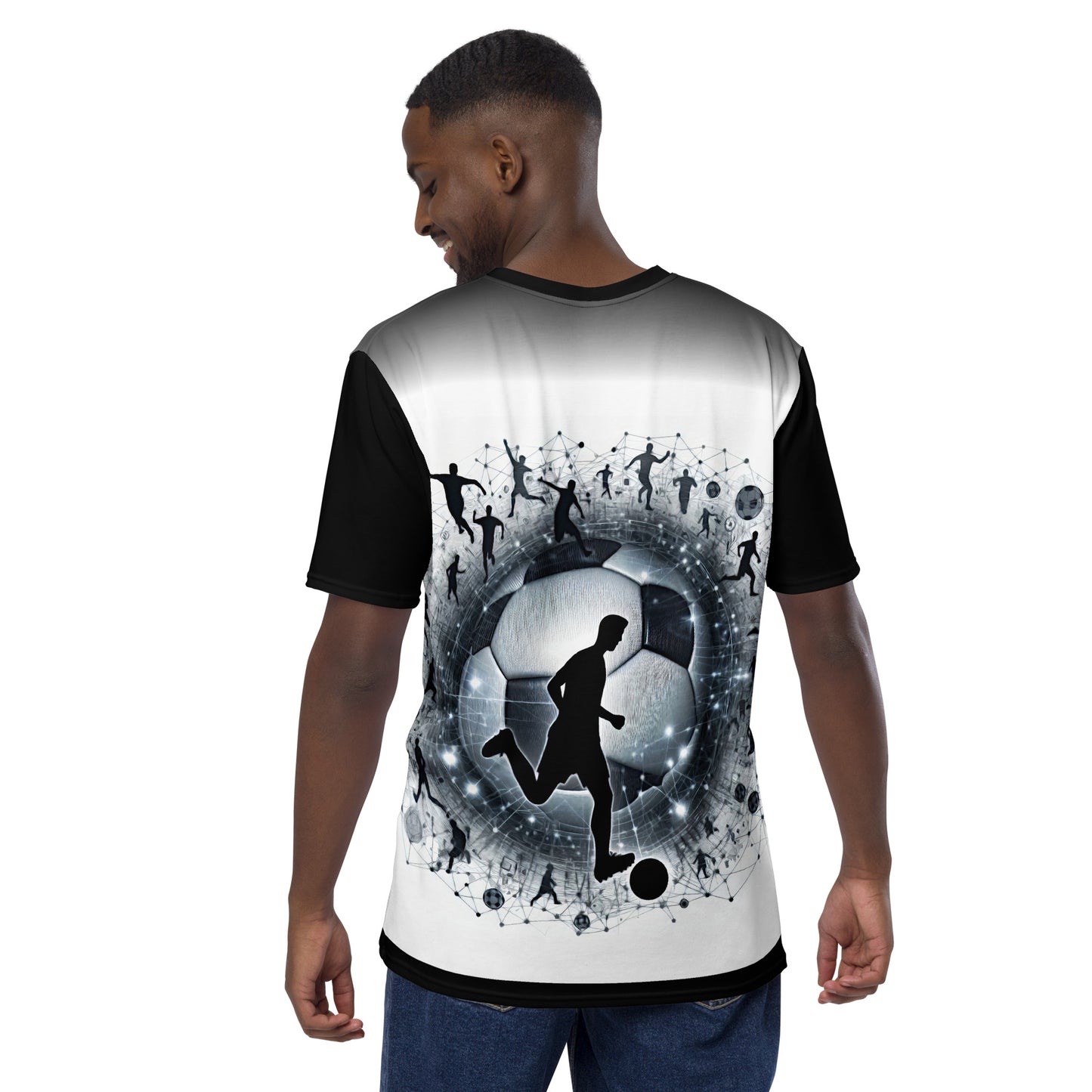 'Connected to Soccer' All-Over-Print Polyester Men's Short Sleeve Soccer Shirt