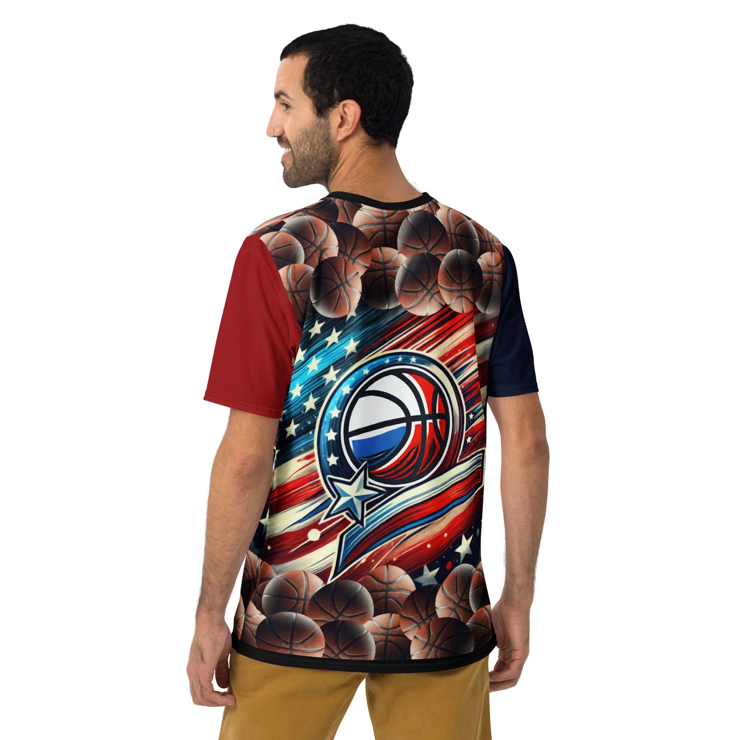 'American Baller' All-Over-Print Polyester Men's Short Sleeve Basketball Shirt