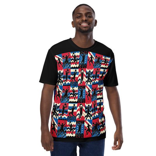 'Basketball Silhouette' All-Over-Print Polyester Men's Short Sleeve Basketball Shirt