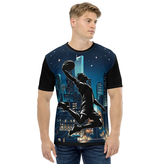 'Over the City' All-Over-Print Polyester Men's Short Sleeve Basketball Shirt