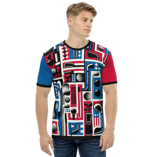 'Golf Freedom' All-Over-Print Polyester Men's Short Sleeve Golf Shirt