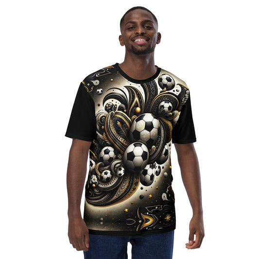 'Paisley Soccer Cluster' All-Over-Print Polyester Men's Short Sleeve Soccer Shirt