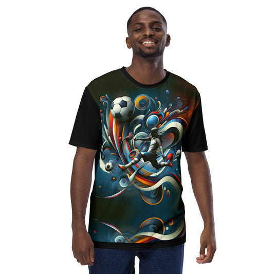 'Abstracted Soccer' All-Over-Print Polyester Men's Short Sleeve Soccer Shirt