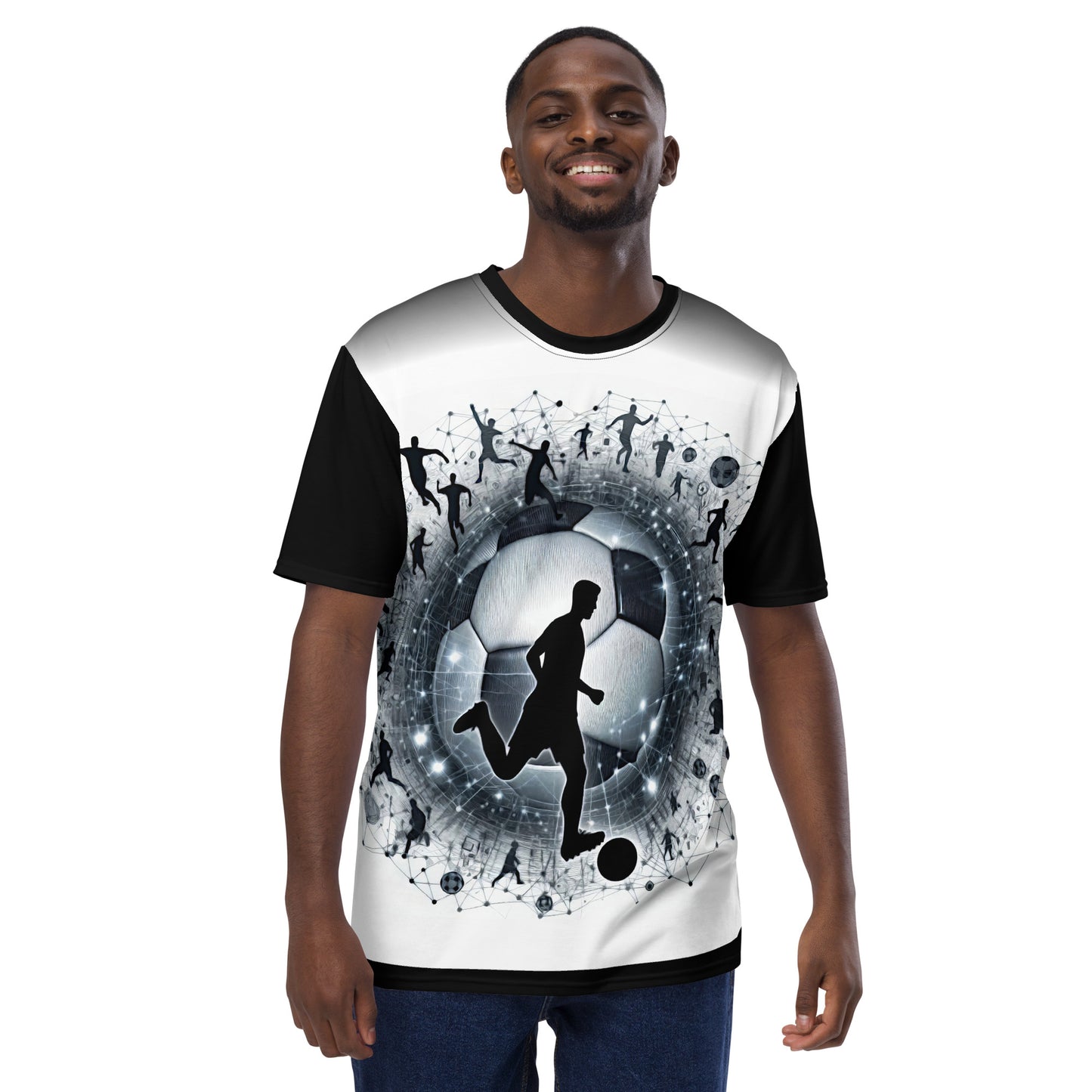 'Connected to Soccer' All-Over-Print Polyester Men's Short Sleeve Soccer Shirt