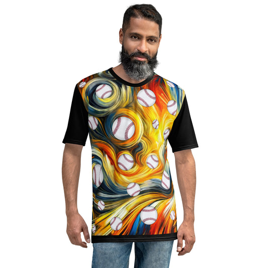 'Vibrant Ways' All-Over-Print Polyester Men's Short Sleeve Baseball Shirt