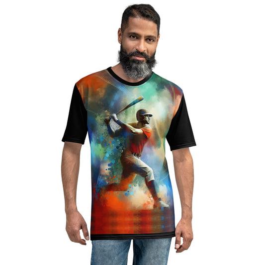 'Colorful Clouds' All-Over-Print Polyester Men's Short Sleeve Baseball Shirt