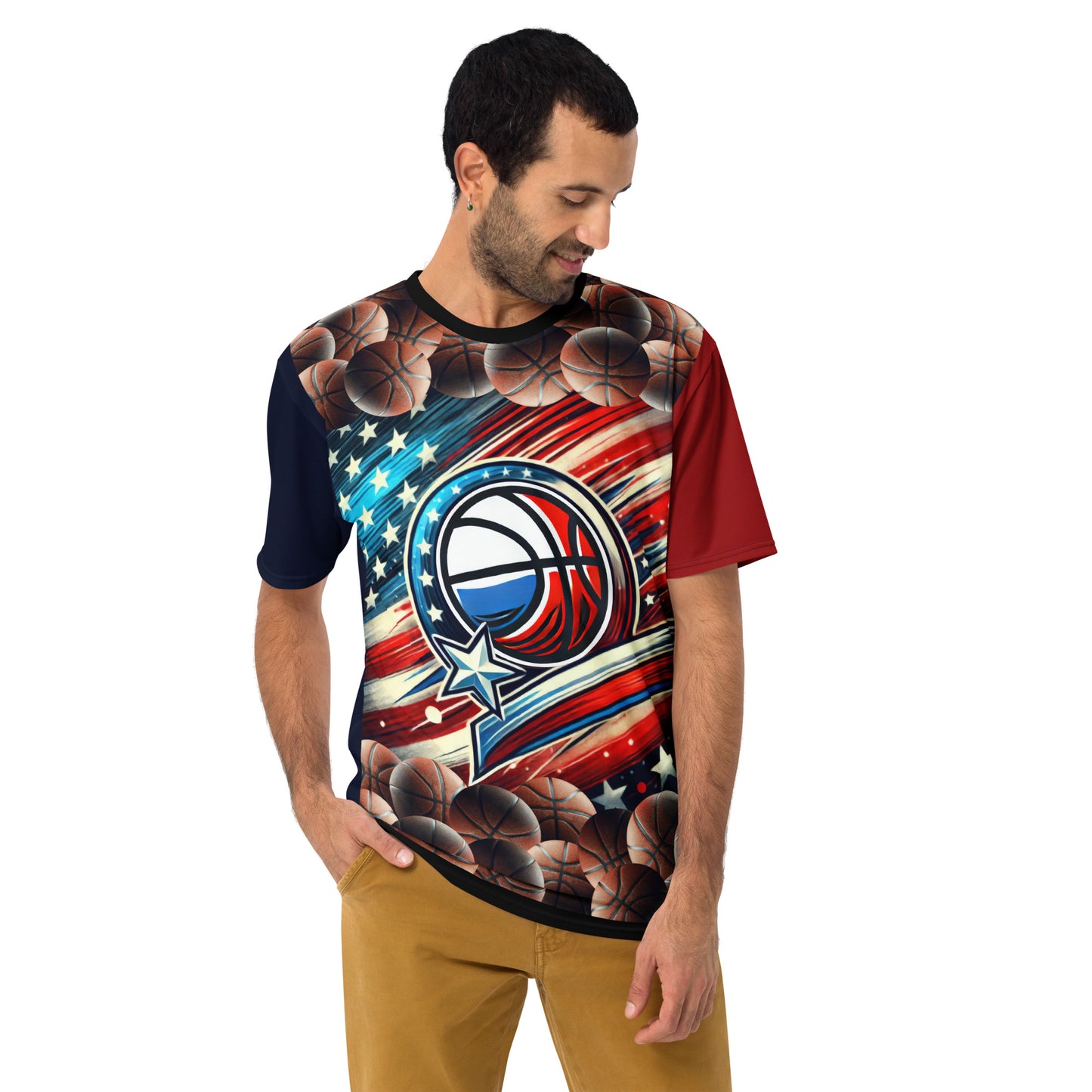 'American Baller' All-Over-Print Polyester Men's Short Sleeve Basketball Shirt