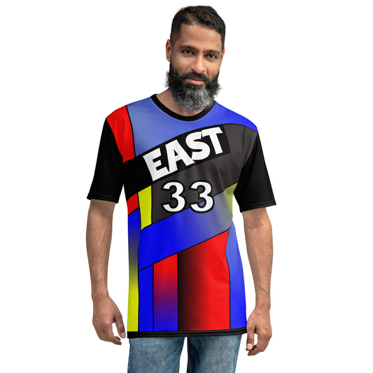 'EAST 33' All-Over-Print Multi-Colored Polyester Men's Short Sleeve Basketball Shirt