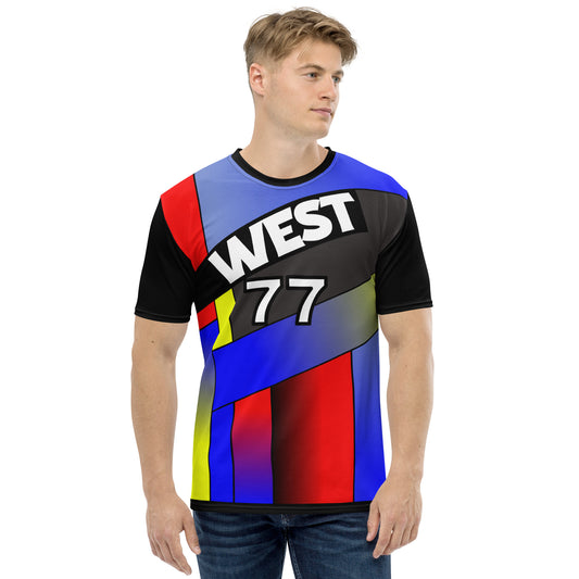 'WEST 77' All-Over-Print Multi-Colored Polyester Men's Short Sleeve Basketball Shirt