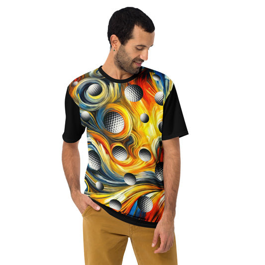 'Vibrant Golf Ways' All-Over-Print Polyester Men's Short Sleeve Golf Shirt