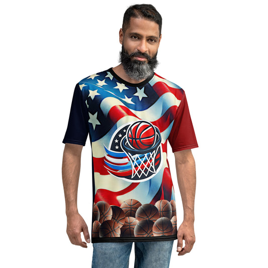 'USA Baller' All-Over-Print Polyester Men's Short Sleeve Basketball Shirt