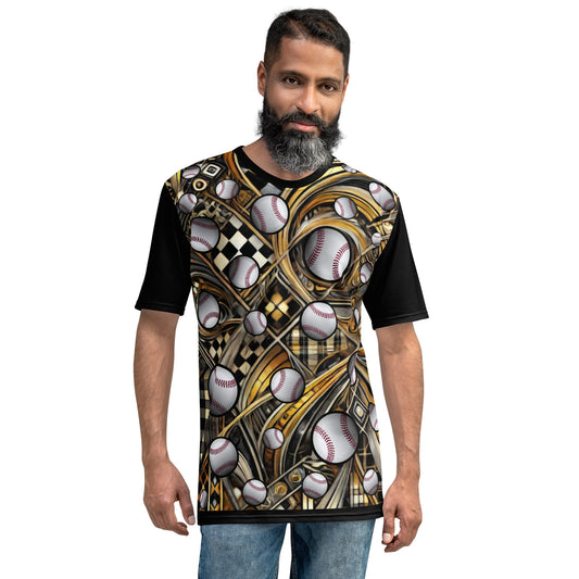 'Gold Baseball Express' All-Over-Print Polyester Men's Short Sleeve Baseball Shirt