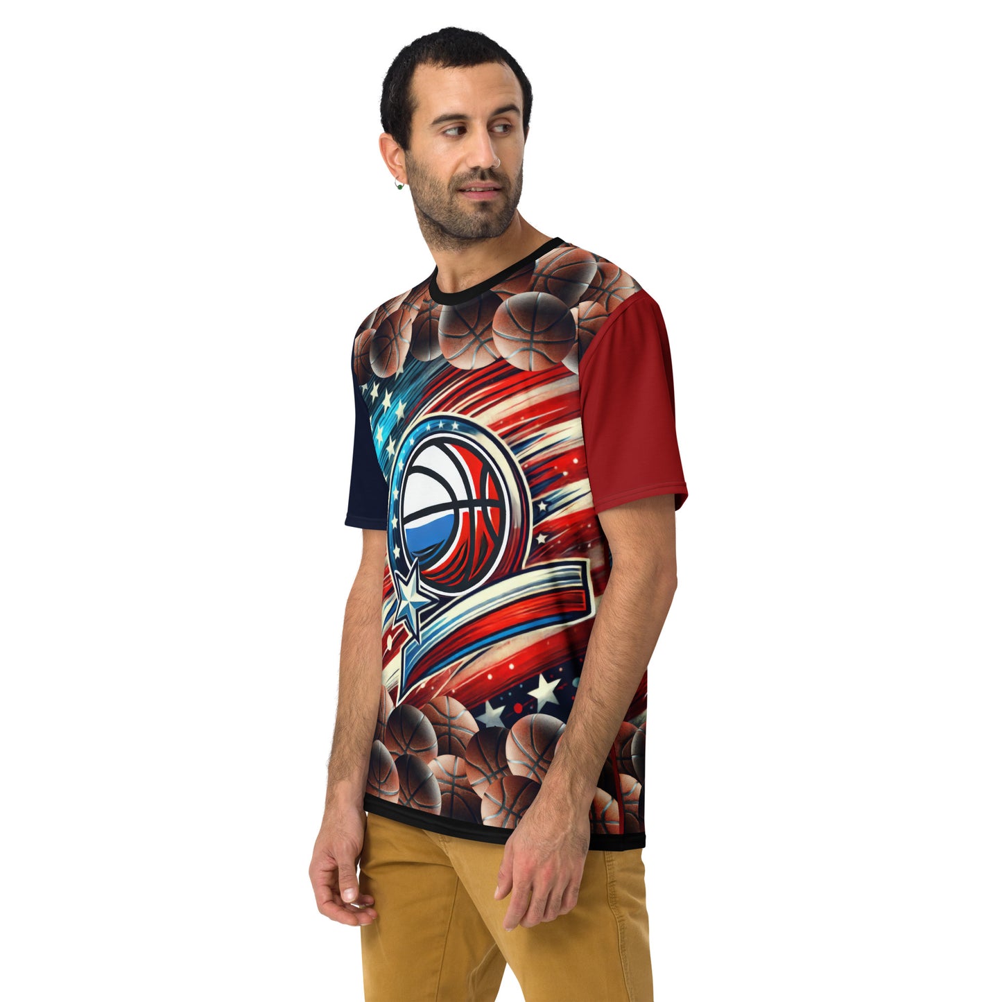 'American Baller' All-Over-Print Polyester Men's Short Sleeve Basketball Shirt