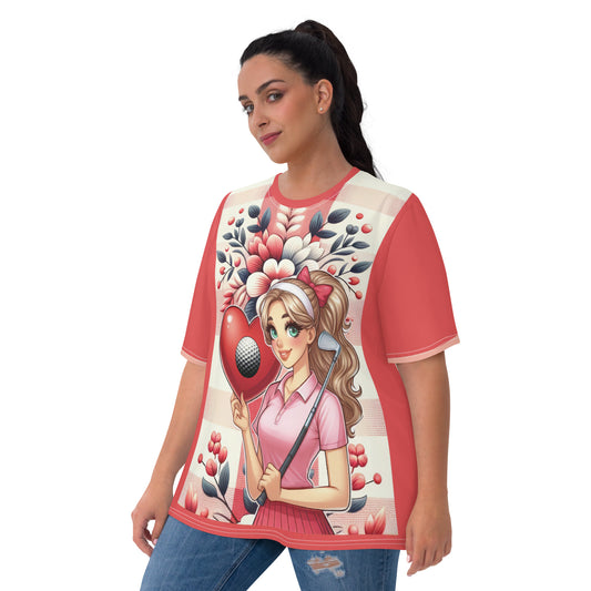 'Pretty Woman' All-Over-Print Polyester Women's Short Sleeve Golf Shirt