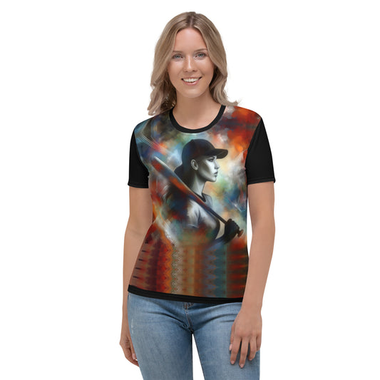 'In Focus' All-Over-Print Polyester Women's Short Sleeve Softball Shirt