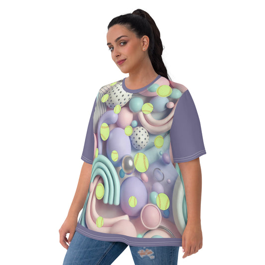 'Super Softball Mix' All-Over-Print Polyester Women's Short Sleeve Softball Shirt