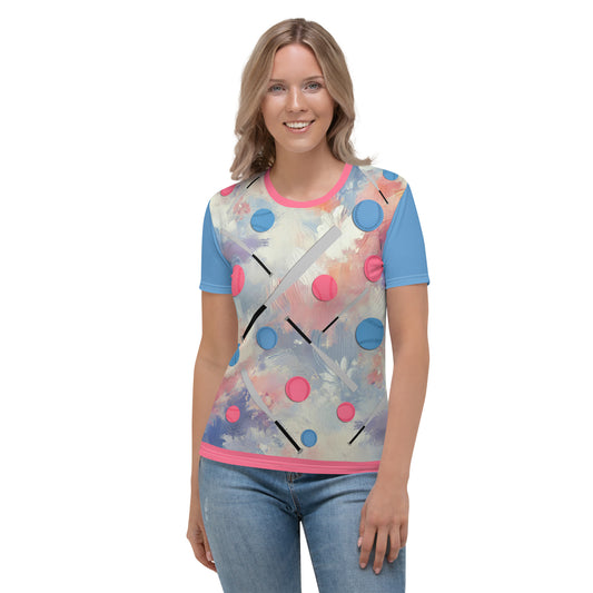 'Bats and Softballs' All-Over-Print Polyester Women's Short Sleeve Softball Shirt