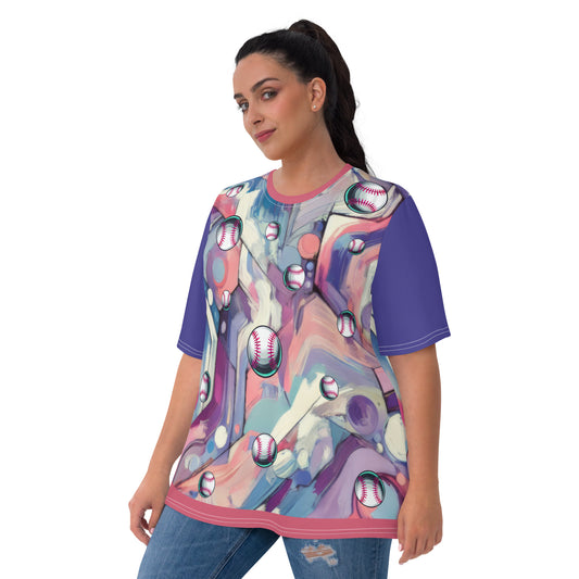 'Her Softball Artwork' All-Over-Print Polyester Women's Short Sleeve Softball Shirt