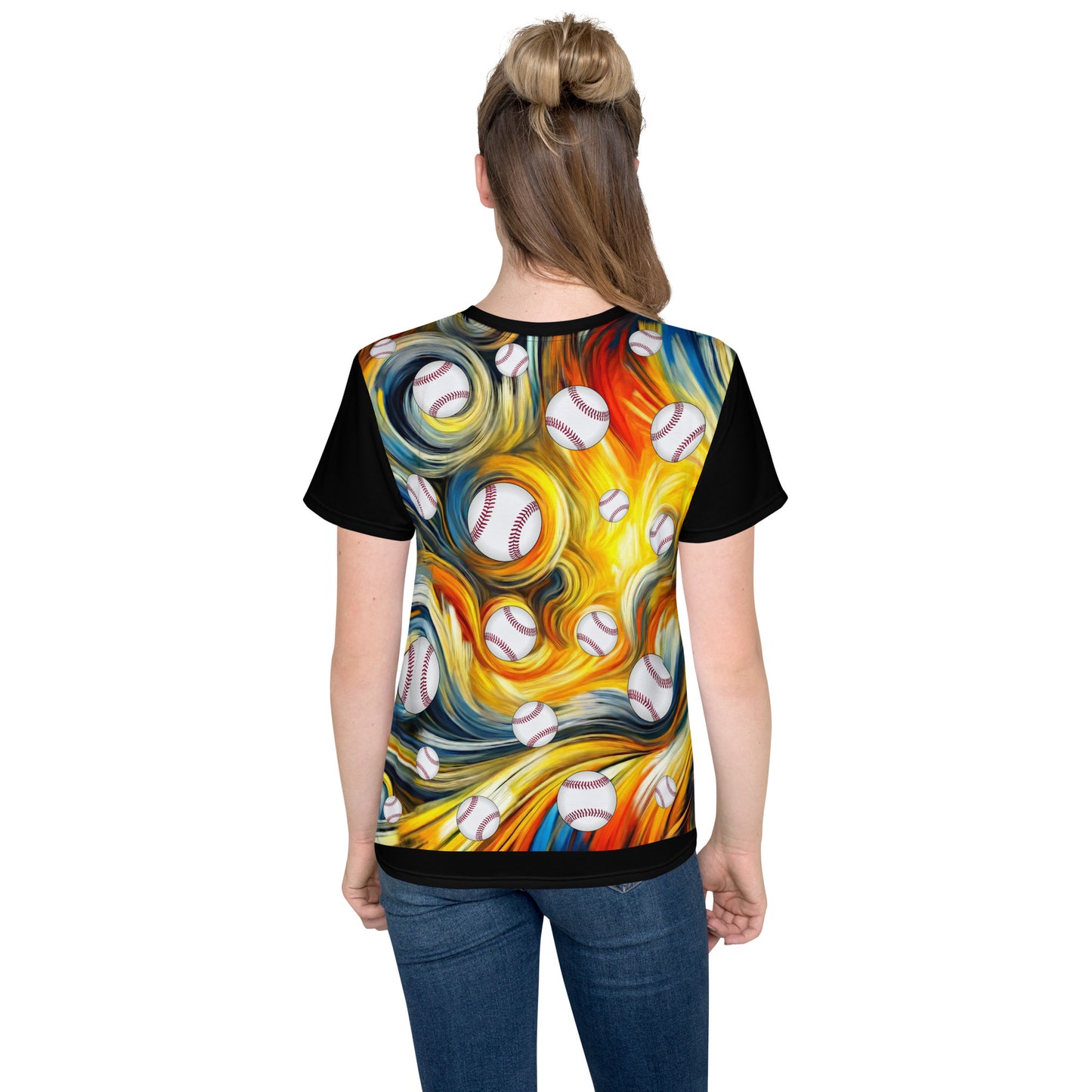 'Vibrant Ways' All-Over-Print Polyester Girls' Short Sleeve Softball Shirt