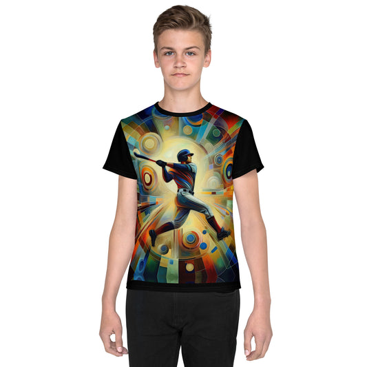 'Optimistic Thinking' All-Over-Print Polyester Boy's Short Sleeve Baseball Shirt